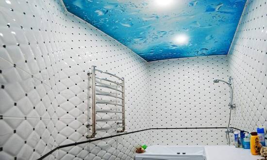 Натяжной потолок с фотопечатью 5 кв.м. - Ванная Натяжной потолок с фотопечатью 5 кв.м. - Ванная - Витебск